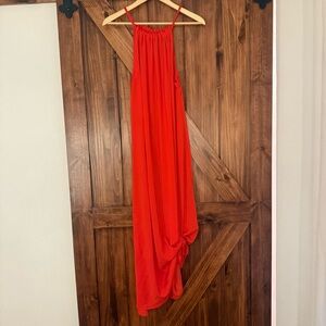 NWT Nicole Miller Vibrant Orange Sleeveless Maxi Dress Medium